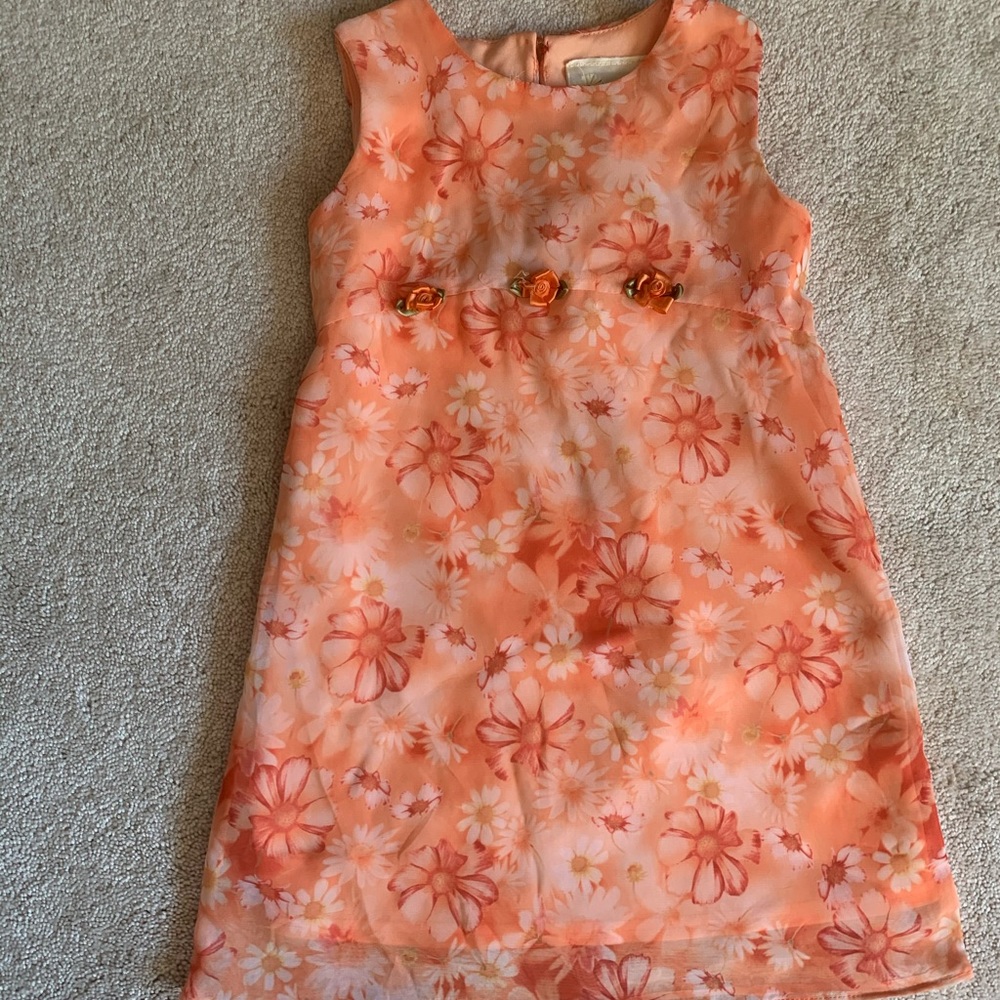 Swat Girls’ Floral Orange Dress, Size 4